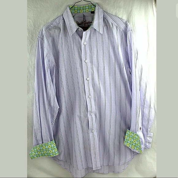 Robert Graham Other - Robert Graham Funky Purple Embroiderd Floral Shirt